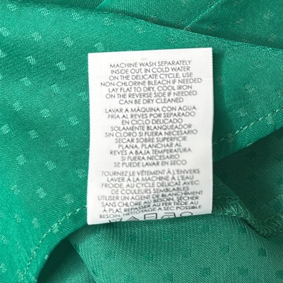 CAbi Sleeveless Lush Blouse #5549 Halter Green Polka Swiss Dot Top Size L - Picture 10 of 12